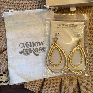 Scott Gold Teardrop Hoop Earrings with Beaded Edge